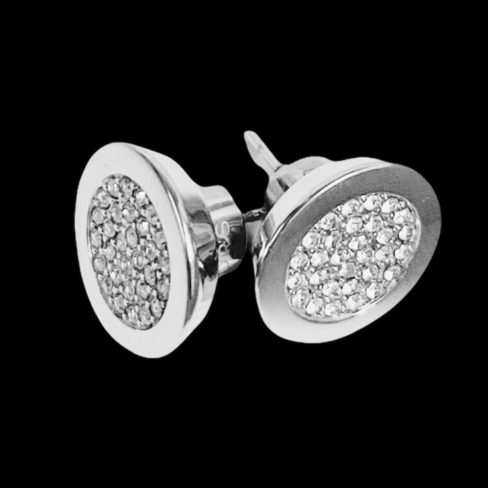 Michael Kors Silver Stainless Pave Earrings - Picture 6 of 8